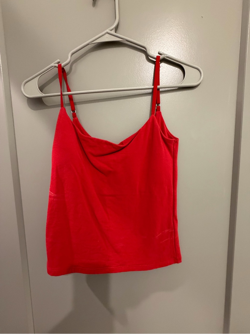 Abercrombie & Fitch Red Cowl-Neck Camisole with Adjustable Straps